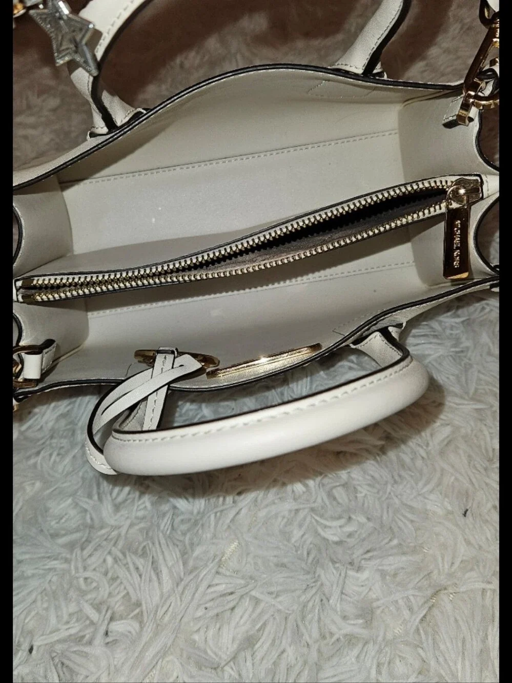 Michael Kors White Studded Purse